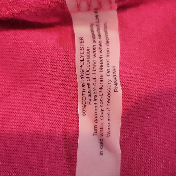 ONQUE CASUALS Hot Pink Shoulder Embellished Velour and Sparkle Pocketed Hoodie - Picture 10 of 10